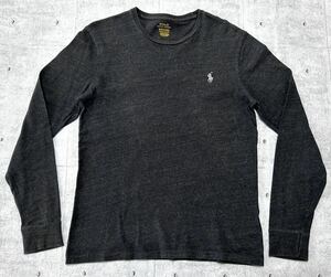 POLO RALPH LAUREN ワンポイント 長袖 Tシャツ ロンT 霜降り　　ポロ ラルフローレン 柔らかい上質素材 刺繍ロゴ 玉9606