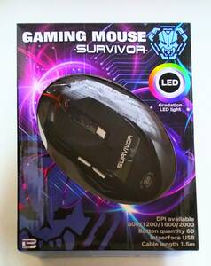 GAMING MOUSE SURVIVOR ゲーミングマウス 有線 LED