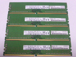 メモリ デスクトップパソコン用 SK hynix DDR4-2400 PC4-19200 ECC Unbuffered 8GBx4枚 合計32GB 起動確認済です HMA81GU7AFR8N-UH②