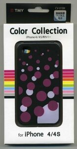 送料無料★スマホケース iPhone4 4s 水玉 ブラック ピンク