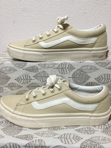 ◆送料込◆23.0 バンズ VANS スニーカー ベージュ 01◆0129