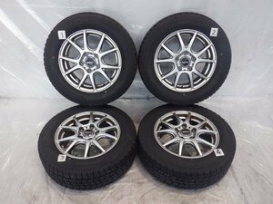 ☆22年製 バリ山☆ 5H 114.3 6J +52 15インチ 社外品 A-TECH アルミホイール 冬用 スタッドレス タイヤ 195/65R15 GOODYEAR 4本