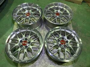 軽量 鍛造 BBS RS-GT RSGT RS918H 8.5J +38 RS921H 9.5J +38 PCD114.3 5H FORGED 19インチ ダイヤモンドシルバー 赤キャップ 深リム 