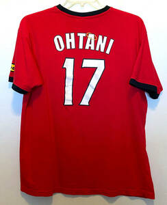 Shohei Ohtani 17 Ringer T-Shirt Los Angeles Angels Baseball Nikon Promo Red XL 海外 即決