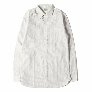 美品 RRL ダブルアールエル シャツ サイズ:S(14.5) ストライプ コットンブロード ボタンシャツ ホワイト グレー レッド ラルフローレン