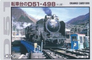 転車台のD51498水上駅　JR東日本オレンジカード