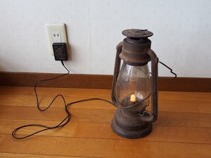 【送料無料・レトロアンティーク品】 レトロアンティーク　LED照明に改造したランプ　