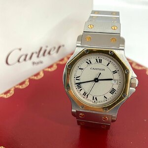 ※※ 稼働品 カルティエ CARTIER サントスオクタゴン LM W2001583 YGコンビ デイト クォーツ メンズ 電池交換済み 外箱・内箱・保証書付き