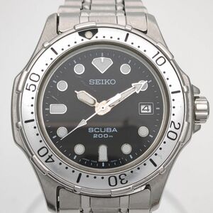 ジャンク　セイコー　スキューバ　7N35-6000　クォーツ　ブラック　腕時計　SEIKO　中古　◆3114/高洲店