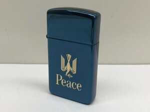 3【未使用品】ピース Peace The Peace Master ザピースマスター ブルー スリム ZIPPO ジッポ 喫煙具 コレクション 本体のみ