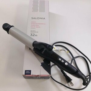 SALONIA 2WAYストレート＆カールヘアアイロン ネイビー 32mm サロニア SL-002ANV ストレート・カール両用 【USED品】 02 04307