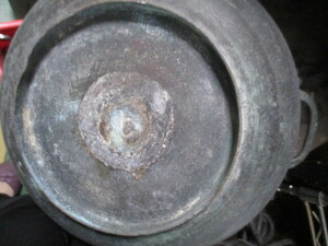 古い　煎茶道具　火鉢　真 　外径約36.7ｘＨ23.7cm　 重さ約5.5kg 古民具古道具 アンティークレトロ 　　（Ｚ）