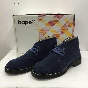 BAPE US：8 ベイプ ブーツ 一般 BAPE SUEDE BOOTS 1860-191-003 SIZE:8 箱有 Boots 紺 / ネイビー / 10032514