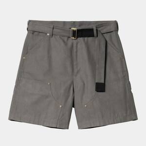 2サイズ sacai × Carhartt WIP Duck Shorts GRAY サカイ カーハートダック ショーツ グレー コラボショートパンツ ハーフパンツ 新品 24SS