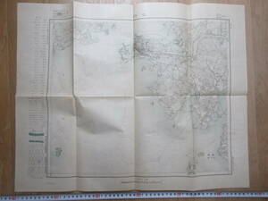 41)戦前　朝鮮　古地図『仁川　１/５０，０００　地形図　朝鮮総督府陸地測量部　大正６年　約５８×４６ｃｍ』