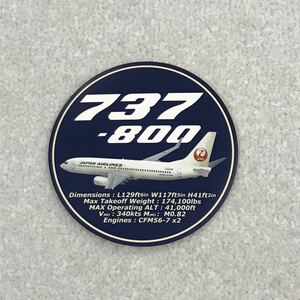 JAL 737-800 ステッカー　シール　日本航空 ボーイング　BOEING
