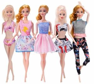 お洋服5コーディネートセットリカちゃん・バービーちゃん・お人形さん用　着せ替え人形 Barbie バービーちゃん