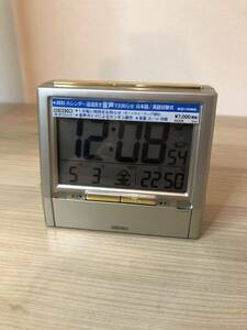○SEIKO 時計 TALK LINER DA206G 電波目覚まし時計 稼動品