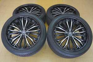 送料無料【良質 美品 中古 SET】245/40R20 ダンロップ ルマン5 WEDS Kranze FELSEN クレンツェ フェルゼン 5H114.3 9J+37 アルファード