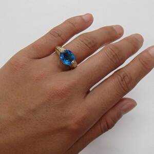 13号 Ｋ18 ブルー スピネル 1.53ct ダイヤ 0.18ct リング 18金 指輪 1ct 1.5ct 