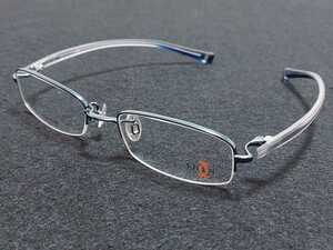 新品 SHIN　真　シン　メガネ　眼鏡　高級感　上品　ハーフリム　チタン　ブルー　青