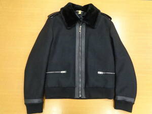 希少！！ エディスリマン期 Dior Homme メルトン・ファー付き・G-1型ブルゾン Color: BLACK Size: 50 