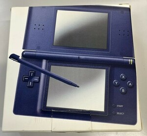 任天堂　Nintendo　ニンテンドー DS Lite ネイビー 本体 USG-001 通電のみ確認済　アダプタ無　箱付　中古
