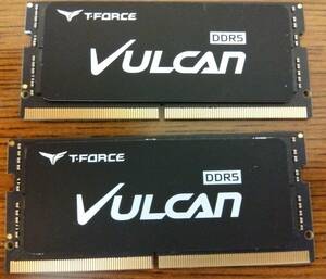 TEAMGROUP T-Force Vulcan DDR5 32GB (2x16GB) 5200MHz (PC5-41600) CL38 ノートパソコン メモリモジュール - FLBD532G5200HC38SBK