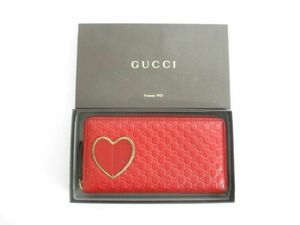 良品 グッチ GUCCI 長財布 マイクログッチ シマ 282539・478442 レッド 赤 レディース