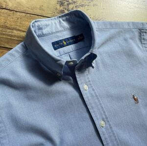 Polo Ralph Lauren ポロラルフローレン オックスフォード ボタンダウンシャツ ブルー Mサイズ （日本Lサイズ相当）