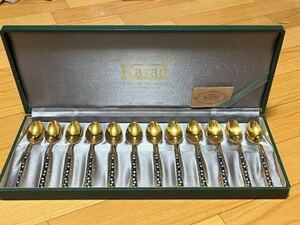 Karad K22 ゴールド 金メッキ スプーン １２本セット 未使用品　専用ケース