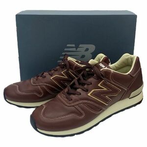 【即決】 ニューバランス NEW BALANCE M670BRN イングランド 製 スニーカー 靴 レザー ブラウン ワインレッド 28.5cm 箱付き 美品