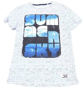 【お得】アンジェロ リトリコ プリント デザイン Tシャツ ANGELO LITRICO ブルー ホワイト ブラック 夏空 SUMMERSKY