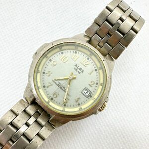 A2404-15-6 １円スタート ソーラー　稼働品　良品　SEIKO ALBA　titanium　セイコーアルバ　チタニウム　メンズ腕時計　シルバー