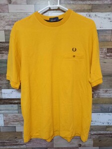 FRED PERRY　フレッドペリー　鹿の子　ポケットTシャツ　イエロー　M　