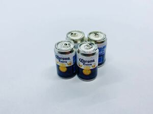 ミニチュア 缶ビール 4本セット 検索→リーメント ドールハウス シルバニア リカちゃんままごと 食玩 ぷちサンプル コロナビール1