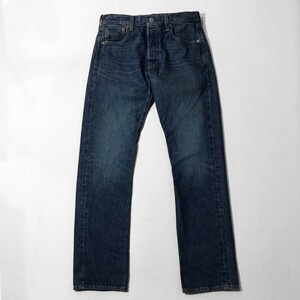 USA製 美色 鬼ヒゲ リーバイス Levis 復刻モデル 革パッチ 赤耳 501 Big E デニム パンツ W30L32 インディゴ Levis ビンテージ モデル