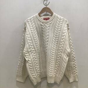 Supremeシュプリーム 2023 A/W applique cable knit sweater セーター ケーブルニット アイボリー サイズM 640526