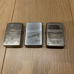 中古　ジッポー　1986年製　3個セット　used zippo set 筆記体ロゴ　ジッポ　vintage ヴィンテージ　ジッポー　