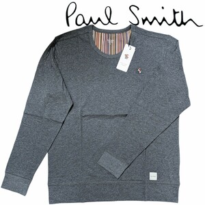 新品 ポールスミス Paul Smith 長袖Tシャツ LL マルチストライプ ラビット チャコール杢 ロンT タグ付き ラビット ウサギ 刺繍 