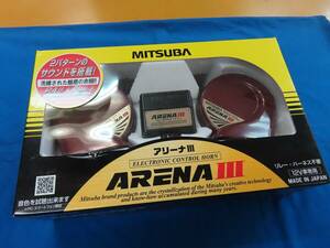 ♪MITSUBA ミツバサンコーワ ARENAⅢ アリーナ3 電子ホーン MBW-2E23R 480/400Hz 113dB ユーロサウンド 電子サウンド 専用ハーネス付♪