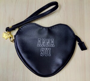 ANNA SUI　アナスイ　ハートポーチ　化粧ポーチ　蝶チャーム　