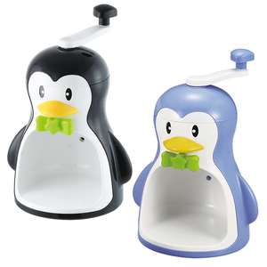 かき氷器 製氷 カップ付き ペンギン 手回し バラ氷対応 かき氷 家庭用 かわいい ブラック PRJ-3136BK