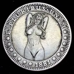 B1105アメリカ　1881年　記念コイン　1ドル　大型硬貨 裸女 コレクション