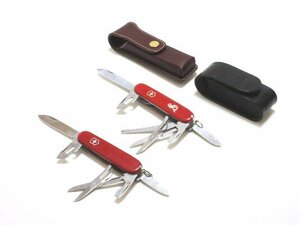 XB777◇ビクトリノックス アーミーナイフ マルチツール スイス国旗 魚マーク レッド ケース付 // 計2点 // VICTORINOX 多機能ナイフ 刃物 /