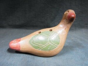 A3511 メキシコ 陶製 鳩笛 オブジェ