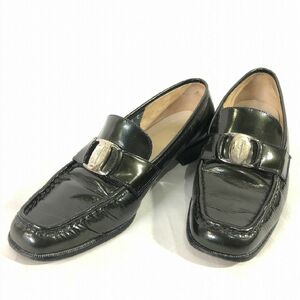 ■本物【Salvatore Ferragamo】サルヴァトーレフェラガモ/本革　ローファー[6/23cm相当]黒《中古△》A4/