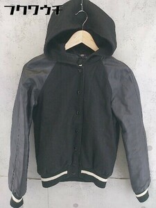 ◇ SLY スライ 羊革 ラムレザー 切り替え フード ジャケット サイズ2 ブラック レディース