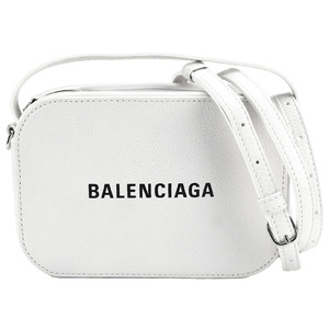 バレンシアガ BALENCIAGA カメラバッグ エブリデイXS ショルダーバッグ 608653 ホワイト 白 レザー 斜め掛け クロスボディ ロゴ 中古