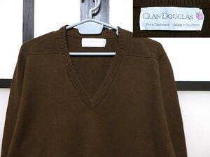 クランダグラス カシミヤ100% Vネック ニット スコットランド製 / Clan Douglas Cashmere カシミア セーター 英国製 イギリス製